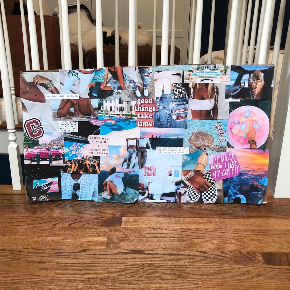 Homemade poster board collage